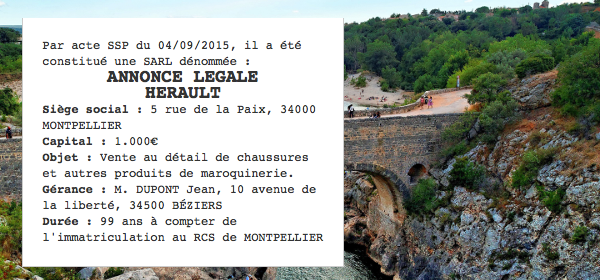 annonce legale herault